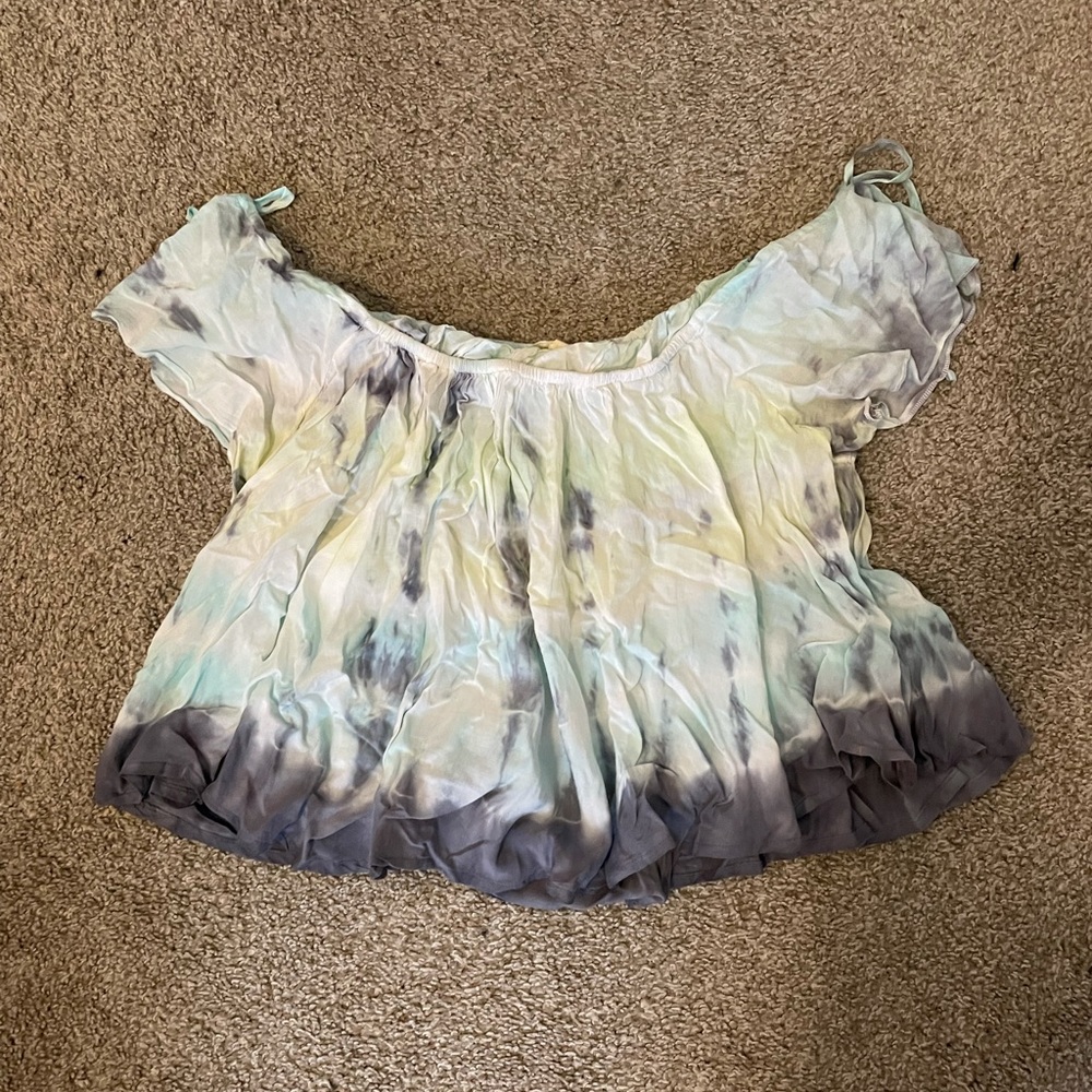 tie dye off the shoulder flowy top